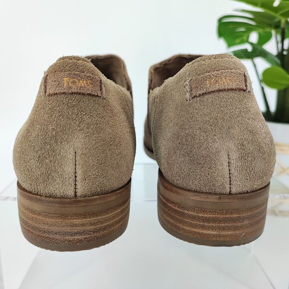 Toms Women's Beige Suede Slip On Booties Size 8.5 - Picture 3 of 9
